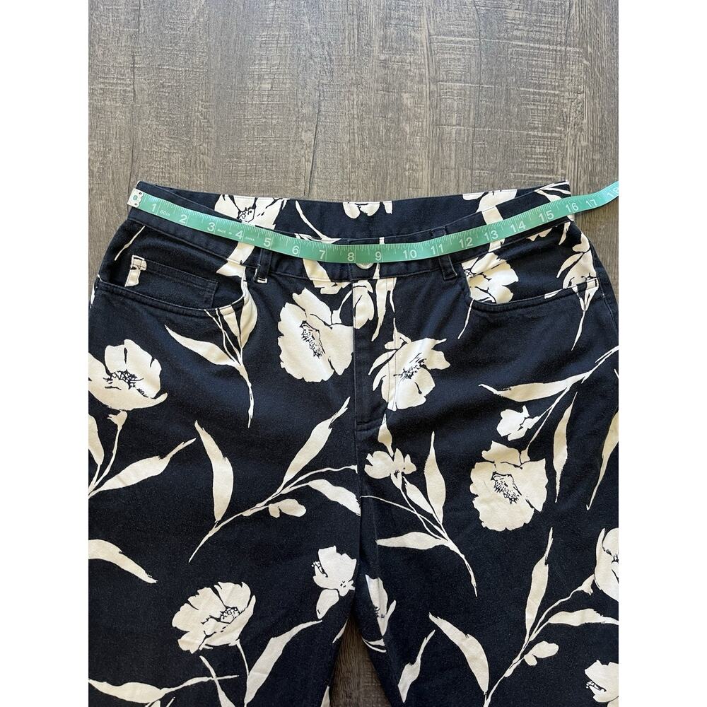 Lauren Ralph Lauren Vintage Pants Women 10 Navy Blue Floral Straight High Rise - Picture 6 of 9